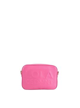Bandolera fucsia con logo en relieve