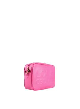 Bandolera fucsia con logo en relieve