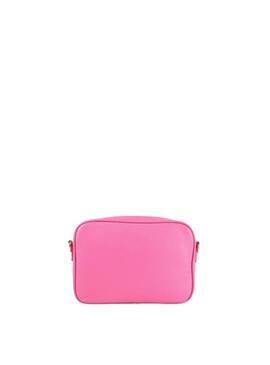 Bandolera fucsia con logo en relieve